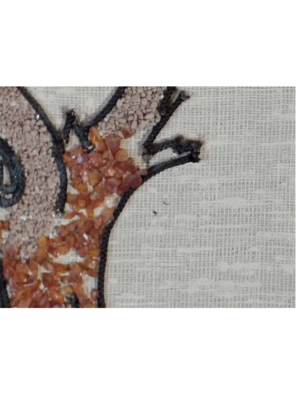 Vintage LRG Gravel Pebble Art Mid Century Modern Bird Pheasants Wall Art Picture - Picture 10 of 10